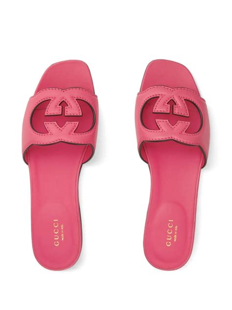 gucci pink rubber slides cut out|pink Gucci slides nordstrom.